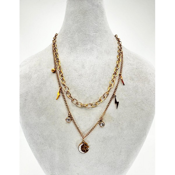 Rose İkili Figürlü Kolye